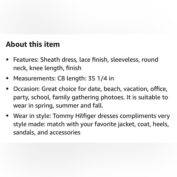 ‼️NWT:TOMMY HILFIGER SHEATH LACE SLEEVELESS ROUND NECK DRESS - Picture 14 of 14